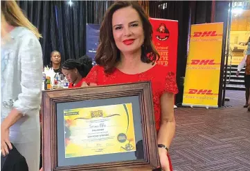  ?? ?? West Property chief operating officer Mrs Tatiana Ellis scooped the female executive of the year award at the Megafest Holdings Top 20 Business awards.