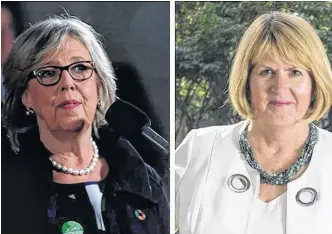  ?? CONTRIBUTE­D ?? Green Party Leader Elizabeth May, left, stepped down Monday and named Halifax candidate and deputy leader Jo-ann Roberts as interim leader.