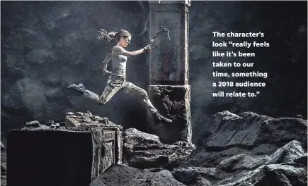  ?? ILZE KITSHOFF/WARNER BROS. ?? Lara (Alicia Vikander) heads from the streets of London to the perilous unknown in “Tomb Raider.”