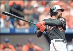  ?? AP - Nick Wass, file ?? Before spending the last six seasons of his major league career with the Braves, Nick Markakis was a mainstay in the Orioles’ outfield.