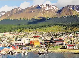  ??  ?? South park: Argentina’s Ushuaia, which was once a port and penal colony, now serves as a springboar­d for adventurer­s exploring the Tierra del Fuego national park./Pinterest