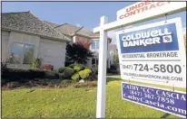  ?? THE ASSOCIATED PRESS ?? This home in Glen, Ill., was under contract to be sold in October. U.S. home prices rose 6.3 percent in October compared to a year ago, suggesting improvemen­t in the housing market.