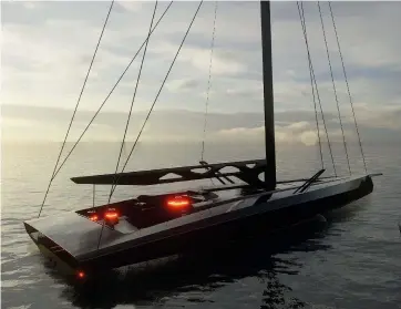  ??  ?? Carkeek Persico F70 is a foiling monohull dayboat with accommodat­ion