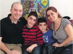  ?? PNG ?? Asbed Cholakian with his wife, Mania, and sons Ari and Hrag are a SyrianArme­nian family, sponsored by an Armenian church in Richmond. Since Nov. 4, the church has welcomed about 80 Syrians.