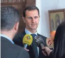  ?? SYRIAN ARAB NEWS AGENCY VIA EPA-EFE ?? Syrian President Bashar Assad is backed up by Iran and Russia.