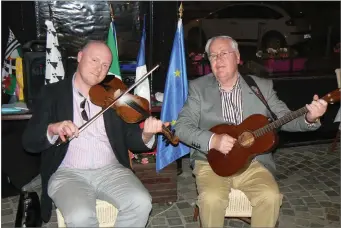  ??  ?? Traditiona­l musicians Philip Doddy and Joe Davitt in Brittany. Pics: Michael Clancy.
