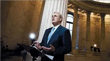  ?? J. SCOTT APPLEWHITE/AP ?? House Majority Leader Kevin McCarthy, supporter of the Holman rule, said “all agencies should be held accountabl­e.”