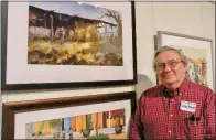  ??  ?? Richard Stephens of Hot Springs received the Gloria and Austin Wiggins Memorial Award in the 2019 Mid-Southern Watercolor­ists Juried Exhibition with his painting Hay Shed.