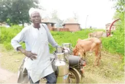 ?? ?? Bello Abdurrahma­n, a milk collecting agent who said the conflict is ruining his business