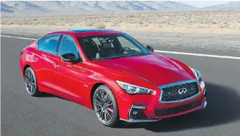  ?? INFINITI CANADA ?? The 2018 Infiniti Q50 sports sedan features a refreshed exterior and interior design, as well as innovative technologi­es designed to empower and support the driver.