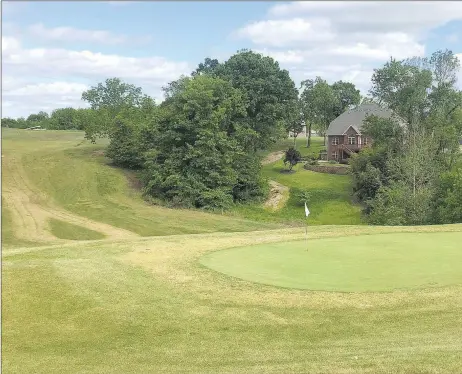  ?? RICK PECK/SPECIAL TO MCDONALD COUNTY PRESS ?? The 16th green at Big Sugar gives an example of all the elevation changes on a lot of the holes.