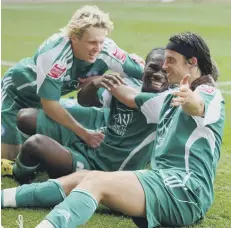  ??  ?? The Holy Trinity - Craig Mackail-Smith, Aaron Mclean and George Boyd.