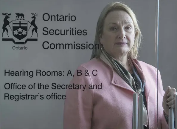  ?? PETER J. THOMPSON/FILES ?? “We are … quite concerned,” said Maureen Jensen, chair of the Ontario Securities Commission, about the mania over ICOs, or initial coin offerings. “People really should (be careful). Don’t jump on the bandwagon — know what you’re buying.”