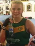  ??  ?? St Teresa’s Jodie Byrne who received got a walkover and is Michael Andrew’s champion two years running and current Irish and Leinster champ.