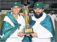 ??  ?? Pakistan’s Younis Khan (left) and Misbah-ul-Haq.