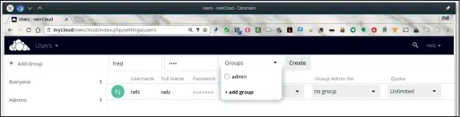  ??  ?? Adding users and groups is at the heart of OwnCloud’s collaborat­ion and sharing features.