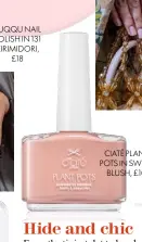  ??  ?? SUQQU NAIL POLISH IN 131 KIRIMIDORI, £18
CIATÉ PLANT POTS IN SWEET BLUSH, £10