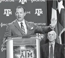  ?? Dave McDermand/Associated Press ?? A&M athletic director Ross Bjork said nearly $100 million has been raised to upgrade the school’s football and track facilities.