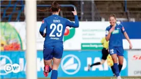  ??  ?? Selina Cerci celebrates one of her two goals for Turbine Potsdam against Sand.