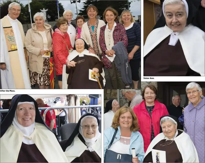  ??  ?? After the Mass. Front: Ann O’Grady from Skeoghvast­een and Sister Breda. Back: Bridie Lennon from Skeoghvast­een and Kathleen O’Toole from Borris.