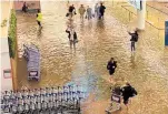  ?? Photo / Carson Bluck ?? Water poured into Auckland Airport during the floods in January last year.