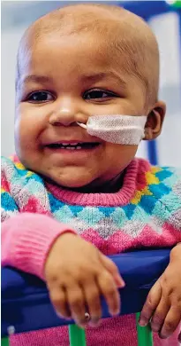  ??  ?? Cancer-free: Layla, two, is now in good health