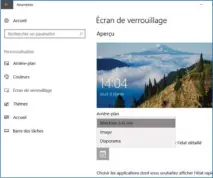  ??  ??     Le fond d’écran peut être une simple photo tirée d’une banque d’images Microsoft, l’une de vos propres photos ou un diaporama de celles-ci.