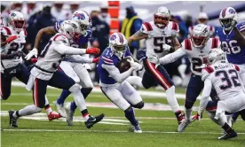  ?? Photograph: Adrian Kraus/AP ?? Buffalo Bills wide receiver Stefon Diggs (14) runs after making a catch during the second half of Sunday’s win over the New England Patriots.