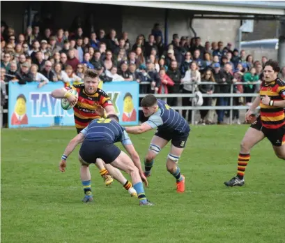  ??  ?? Daire Byrne on the attack with Mark Keegan in support. Pics: Rory Raftery.