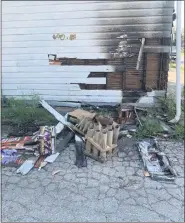  ?? SUBMITTED PHOTO ?? The Norristown Fire Dept. posted photos like this one of a fire in the 700 block of Kohn Street on social media over the weekend to demonstrat­e the damage that fireworks can cause.