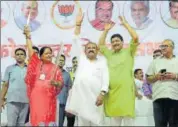  ?? A H ZAIDI/HT ?? Chief minister Vasundhara Raje at a public meeting in Kota North assembly constituen­cy on Sunday night.