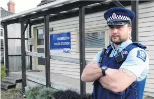  ?? PHOTO: DANIEL BIRCHFIELD ?? Recent arrival . . . Constable Nathan Bobbette, of Palmerston, has been on duty in the East Otago town since midMay.