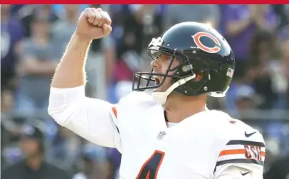  ??  ?? Bears kicker Connor Barth has missed two of his last four field- goal attempts and four of his last 10. | ROB CARR/ GETTY IMAGES