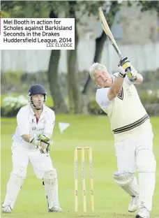  ??  ?? Mel Booth in action for Scholes against Barkisland Seconds in the Drakes Huddersfie­ld League, 2014
LEE ELVIDGE
