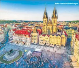  ??  ?? Aerial view of Old Town Prague