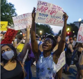  ?? DC. Picture: Getty/AFP ?? Protesters gather in the wake of the decision overturnin­g Roe v. Wade outside the U.S. Supreme Court in Washington,