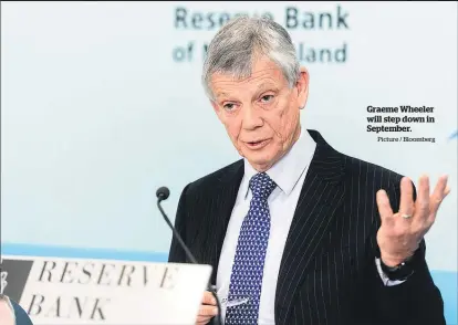  ?? Picture / Bloomberg ?? Graeme Wheeler will step down in September.