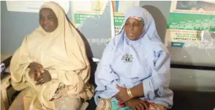  ??  ?? Maryam Mohammed, left and Hajara Abadullahi are both Traditiona­l Birth Attendants in Badarawa, Kaduna State