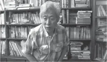  ?? AGENCE FRANCE PRESSE PHOTO ?? This file photo shows former professor Sun Wenguang talking at his home in Jinan in east China's Shandong province.