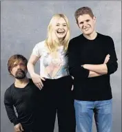  ?? Jay L. Clendenin Los Angeles Times ?? STARS Peter Dinklage, left, and Elle Fanning were drawn to writer Mike Makowsky’s story of two survivors of the apocalypse, “I Think We’re Alone Now.”