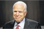  ?? JACQUELYN MARTIN / AP ?? John McCain, the Arizona Republican who has been in the U.S. Senate since 1987, has been diagnosed with a brain tumor after a blood clot was removed.