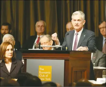  ??  ?? Fed主席鮑爾認為F­ed的基準利率已接近­中性水平。 （美聯社）