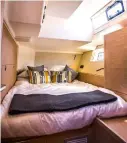  ??  ?? Below: If offered either (nearidenti­cal) aft cabin, neither would feel like the cheap seat