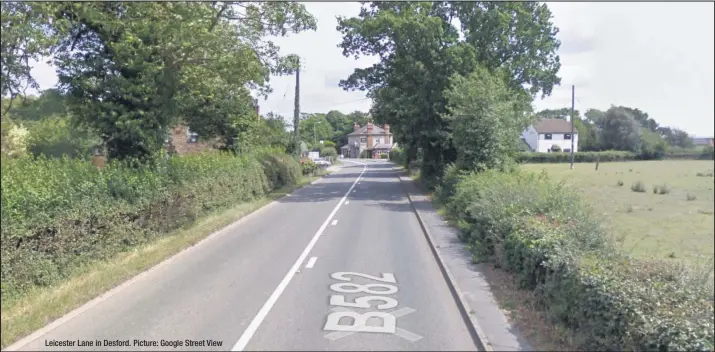  ??  ?? Leicester Lane in Desford. Picture: Google Street View