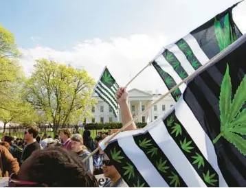  ?? JOSE LUIS MAGANA/AP 2016 ?? Demonstrat­ors call for the legalizati­on of marijuana outside the White House in Washington, D.C.