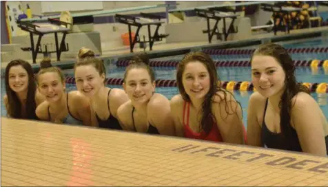  ?? STAN HUDY SHUDY@DIGITALFIR­STMEDIA.COM @STANHUDY ON TWITTER ?? Ballston Spa swimmers Emma Hoffman, Tierra Damico, Kaitlyn Dybowski, Corrine Pepper, Annalise Pepper and Sarah Helly represent the Scotties three relay teams competing at the NYSPHSAA meet this weekend.