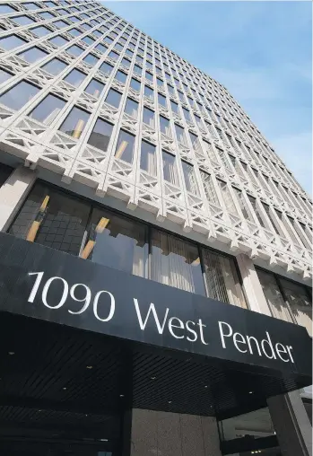  ??  ?? Bentall Kennedy has given notice to its tenants at 1090 West Pender to leave by July 31.