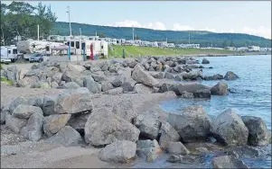  ?? DAVID JALA/CAPE BRETON POST ?? The Ben Eoin beach resort is getting larger by the day thanks to the rock breakwater­s constructe­d along one of its beaches.