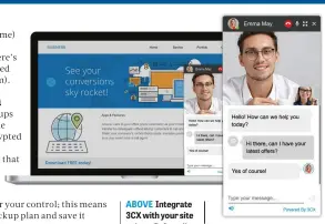  ?? ?? ABOVE Integrate 3CX with your site to benefit from live chat by default