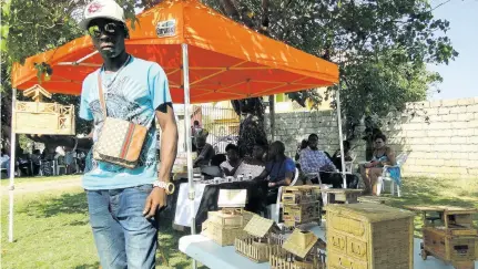  ??  ?? O’Neil Pinnock of St Andrew travelled to the festival to sell his matchstick items.